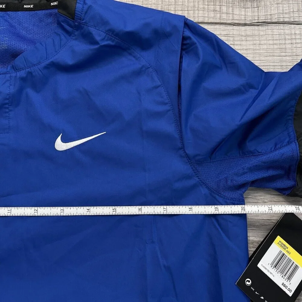 Nike NWT Softball Windbreaker Short Sleeve Women's Small‎ Blue $60 Athletic Top